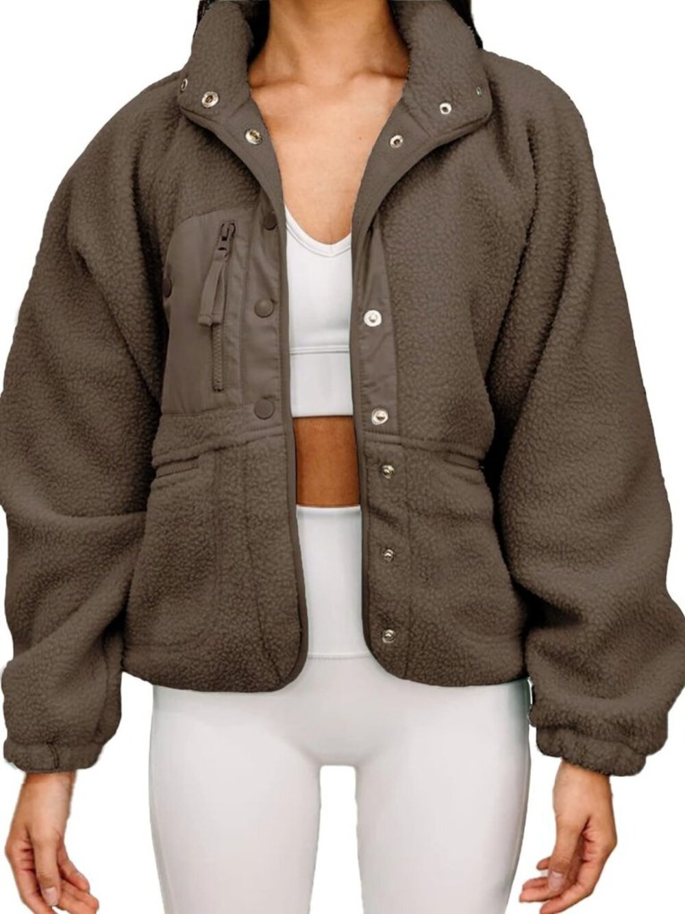 Cozy Women's Winter Fleece Jacket - Casual Lapel Long Sleeve Faux Fur Coat